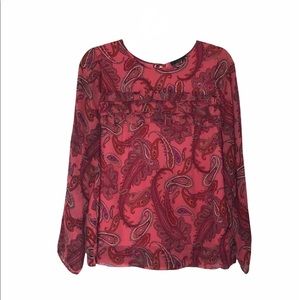 J. Crew sheer lined paisley shirt